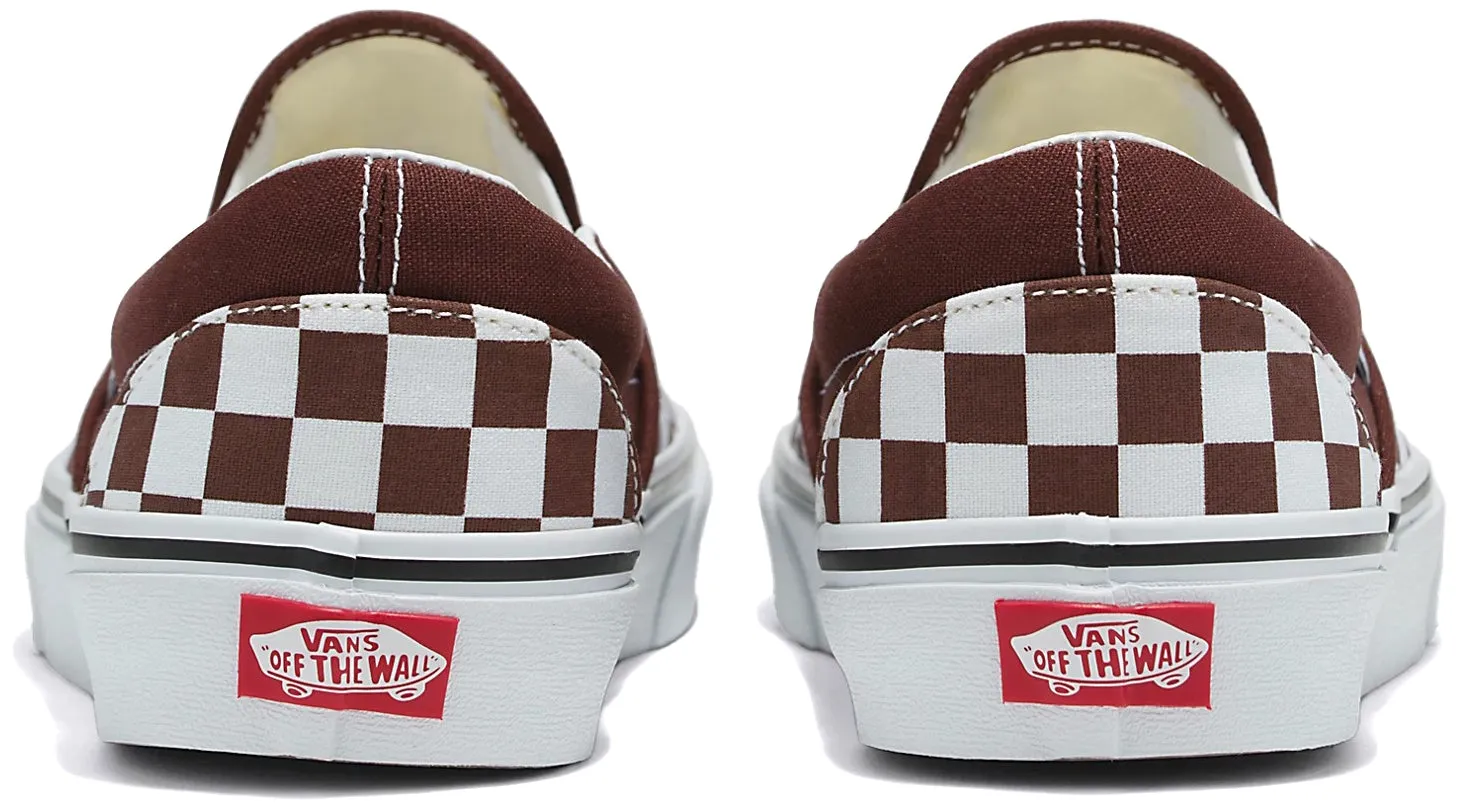 Vans Classic Slip-On Checkerboard Bitter Chocolate Simple shoes Midsole Shockproof Slip On