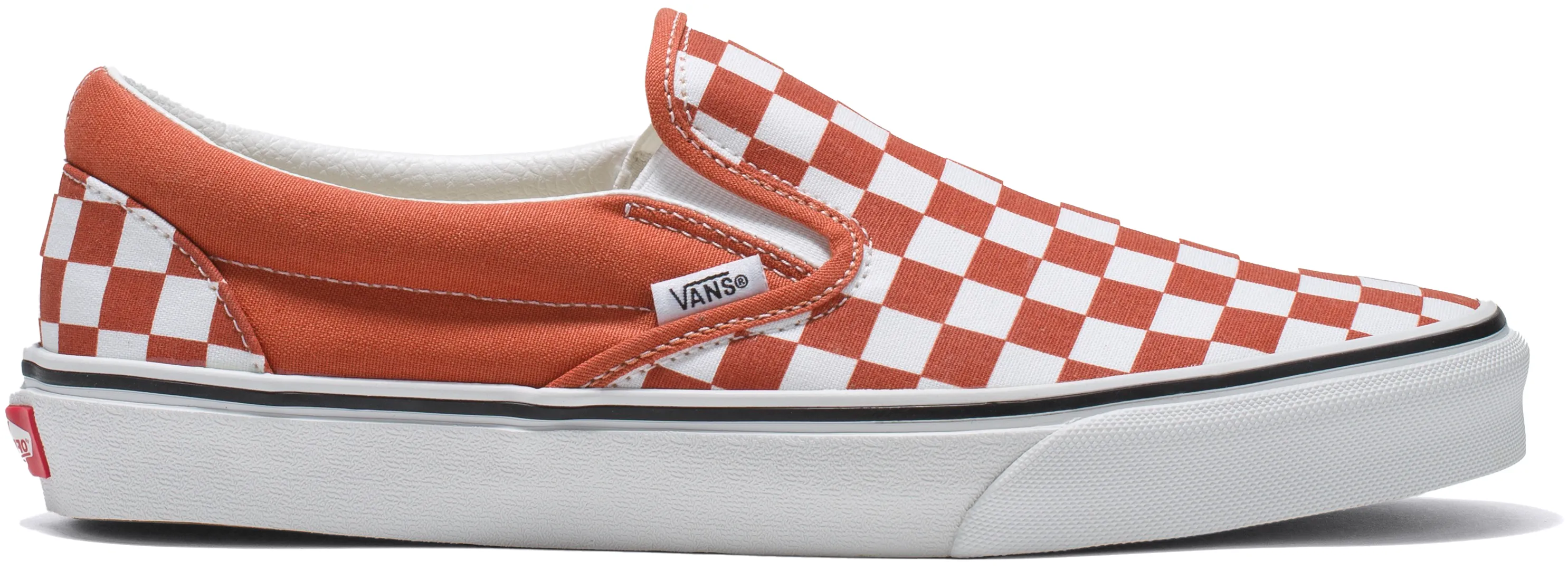 Comfy Fit Shoes Vans Classic Slip-On Checkerboard Burnt Ochre