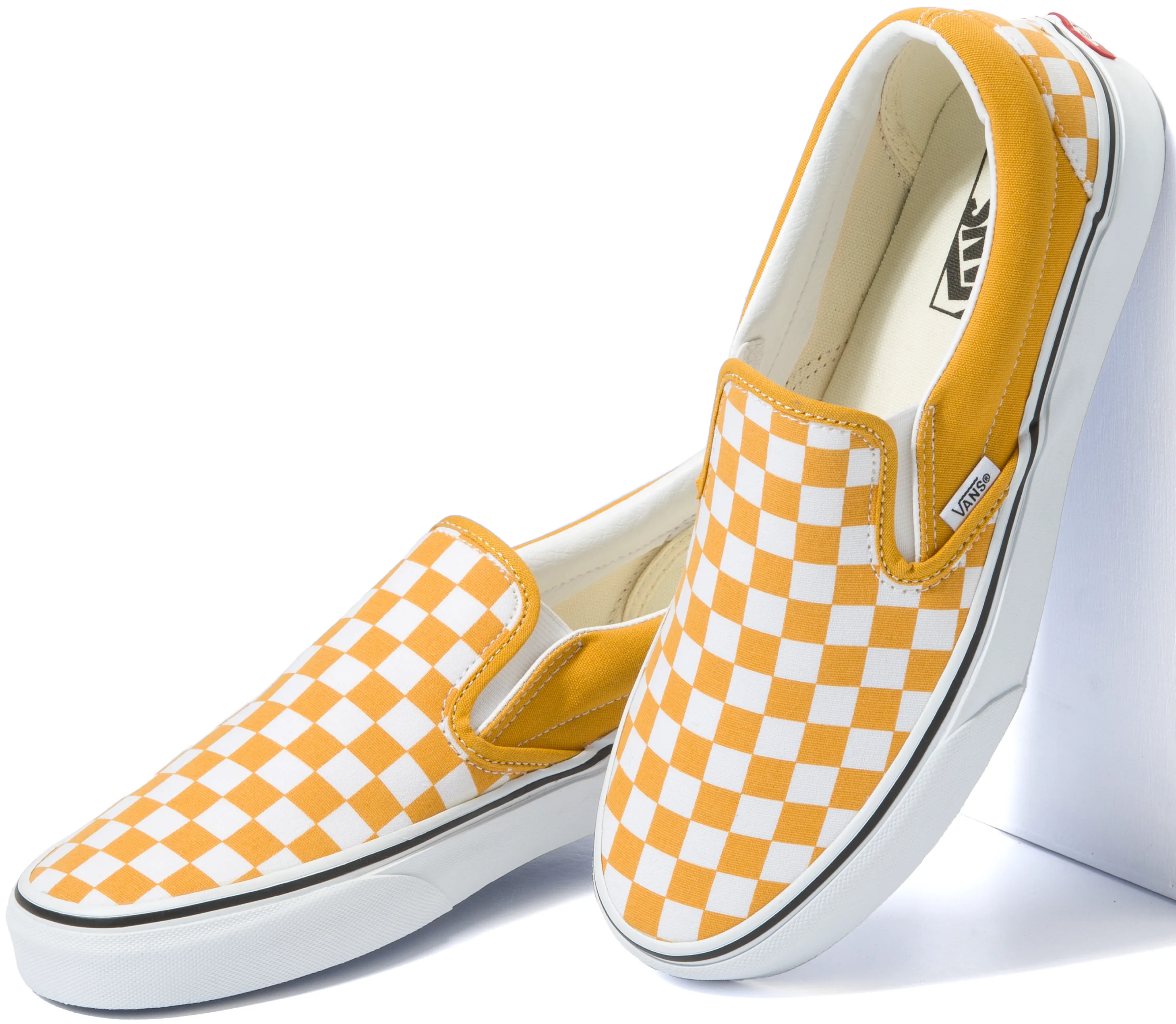 Easy Clean Vans Classic Slip-On Checkerboard Golden Yellow