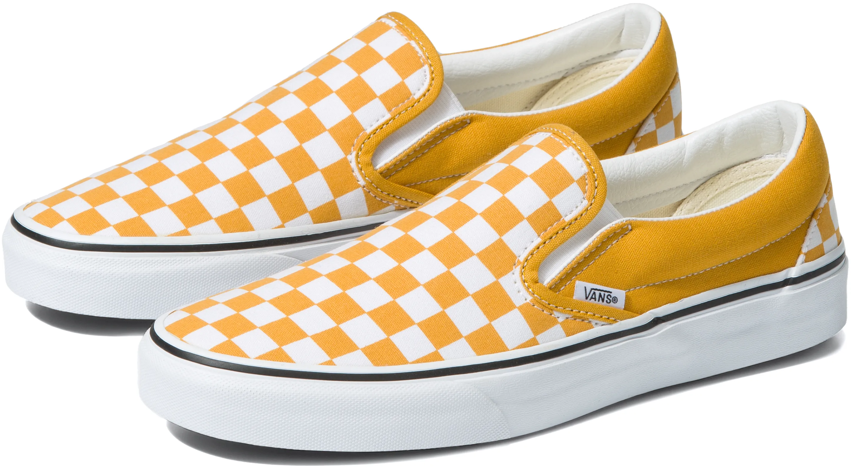 Vans Classic Slip-On Checkerboard Golden Yellow Laid Back Look