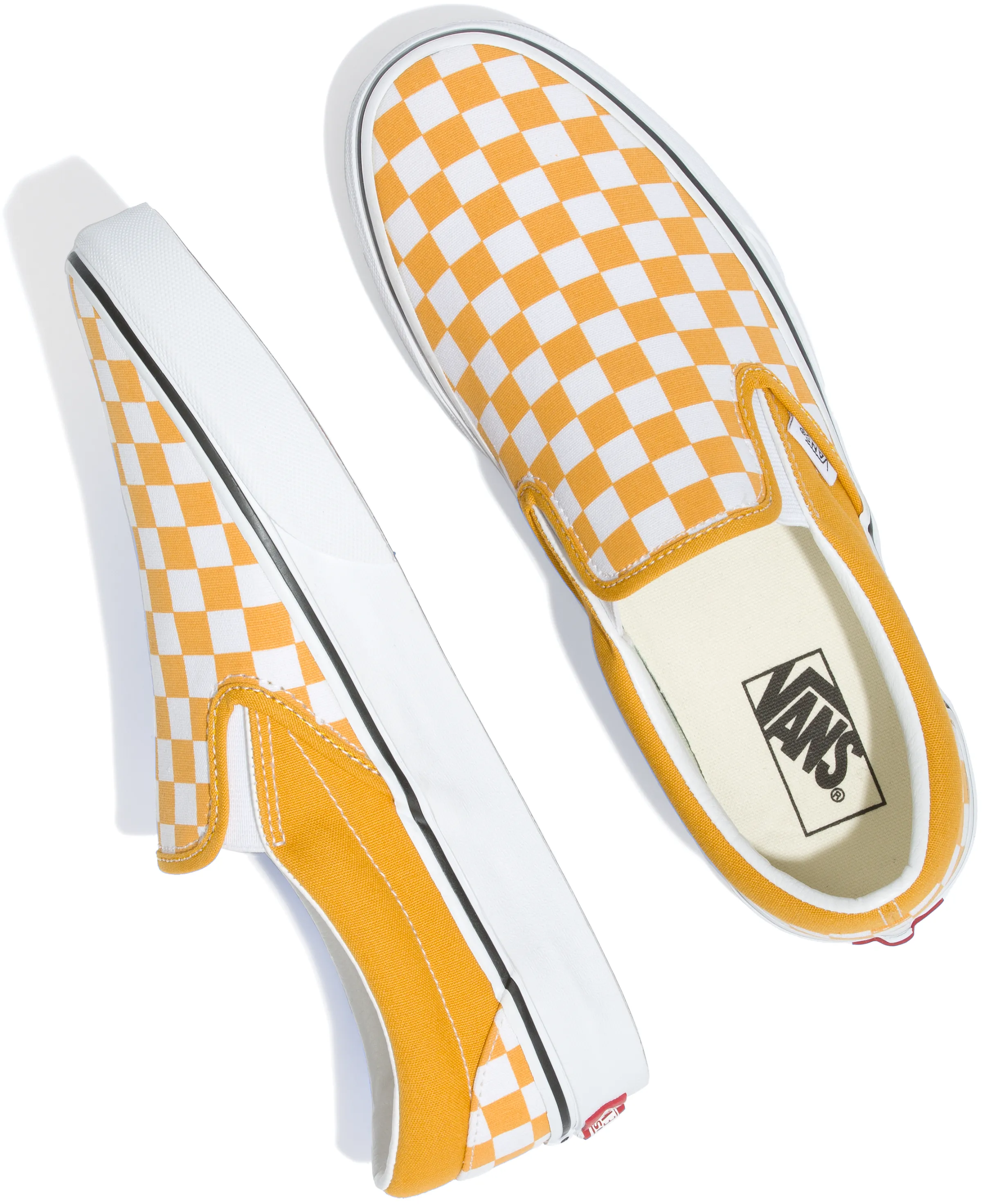 Street Wear Light Slip On Vans Classic Slip-On Checkerboard Golden Yellow