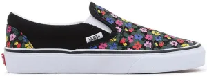 Vans Classic Slip-On Floral Black/White Simple Step Shoes Flexible Fit