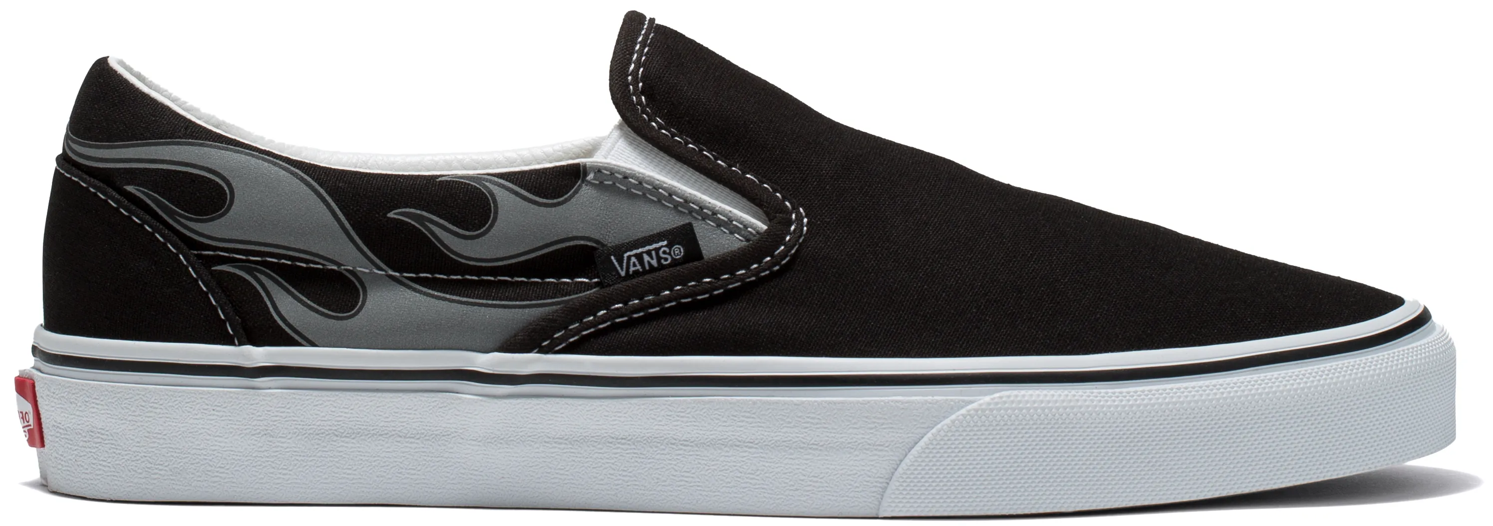 Vans Classic Slip-On Reflective Flame Black Relaxed Walk