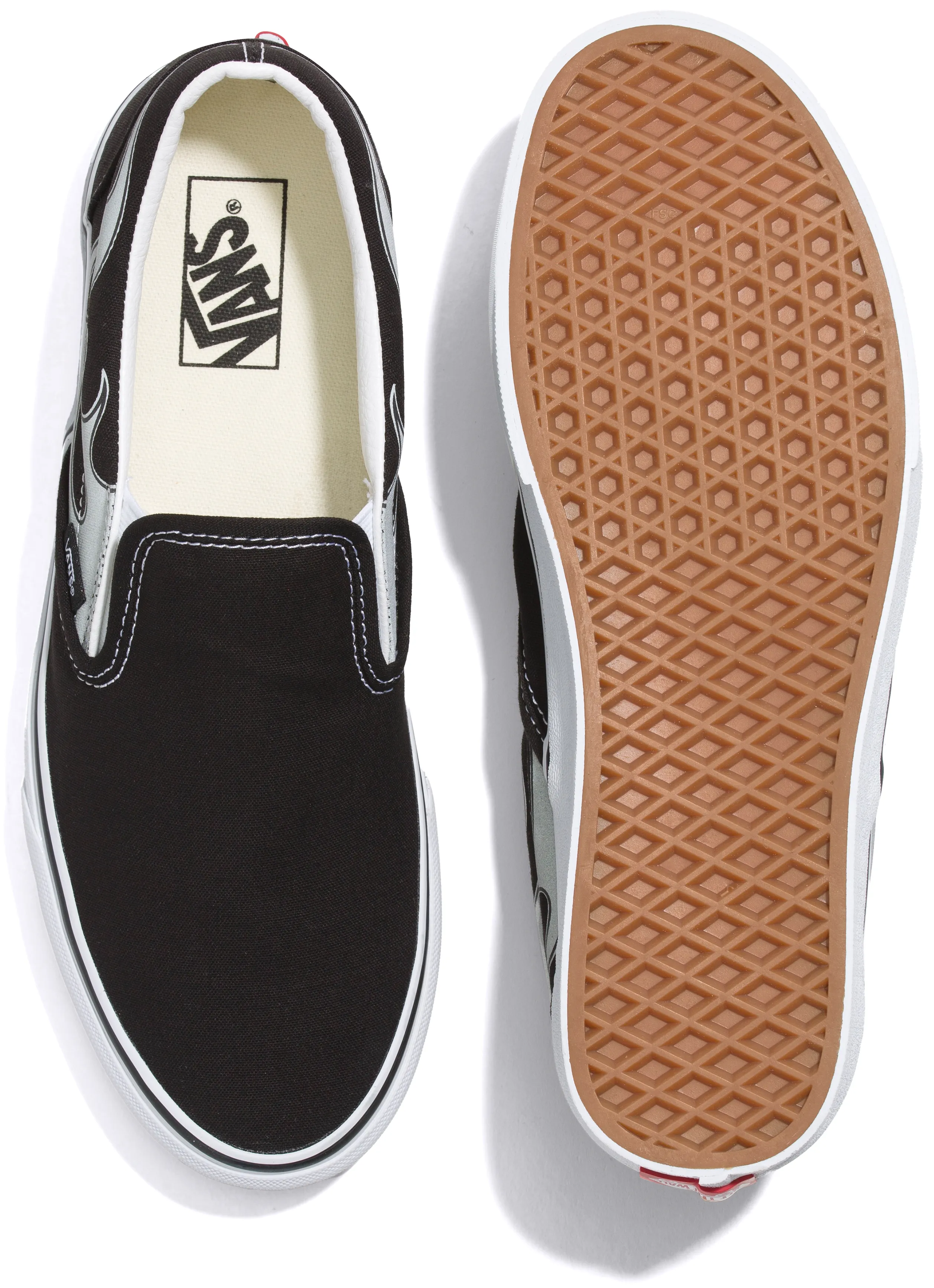 Vans Classic Slip-On Reflective Flame Black Easy Foot Comfort