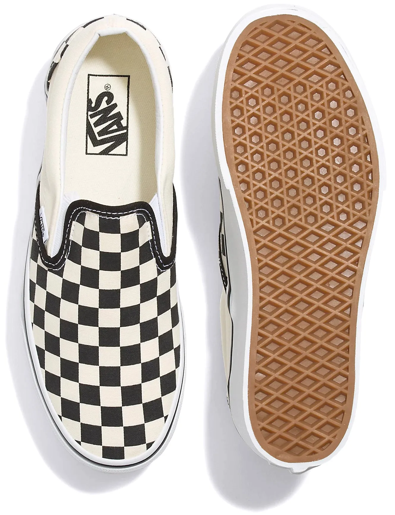 Timeless Ease Low Profile Vans Classic Slip-On Stackform Checkerboard Black/White