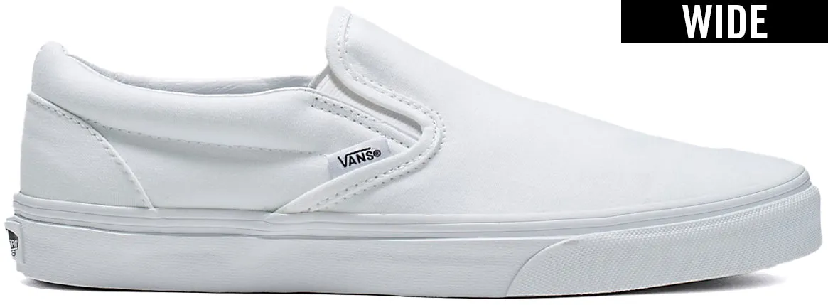 Easy Step Shoes Comfy Vibe Vans Classic Slip-On Wide White