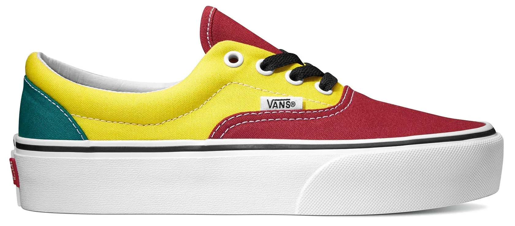 Vans Era Platform (Tri-Block) Tango Red/Blazing Yellow/Quetzal Green Stylish Upper