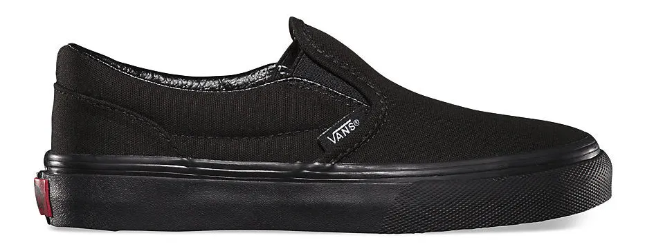 Vans Kids Classic Slip-On Black/Black Light Slip On Rugged Comfort