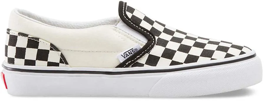 Effortless Fit Cushioned Sole Vans Kids Classic Slip-On Checkboard Black/White