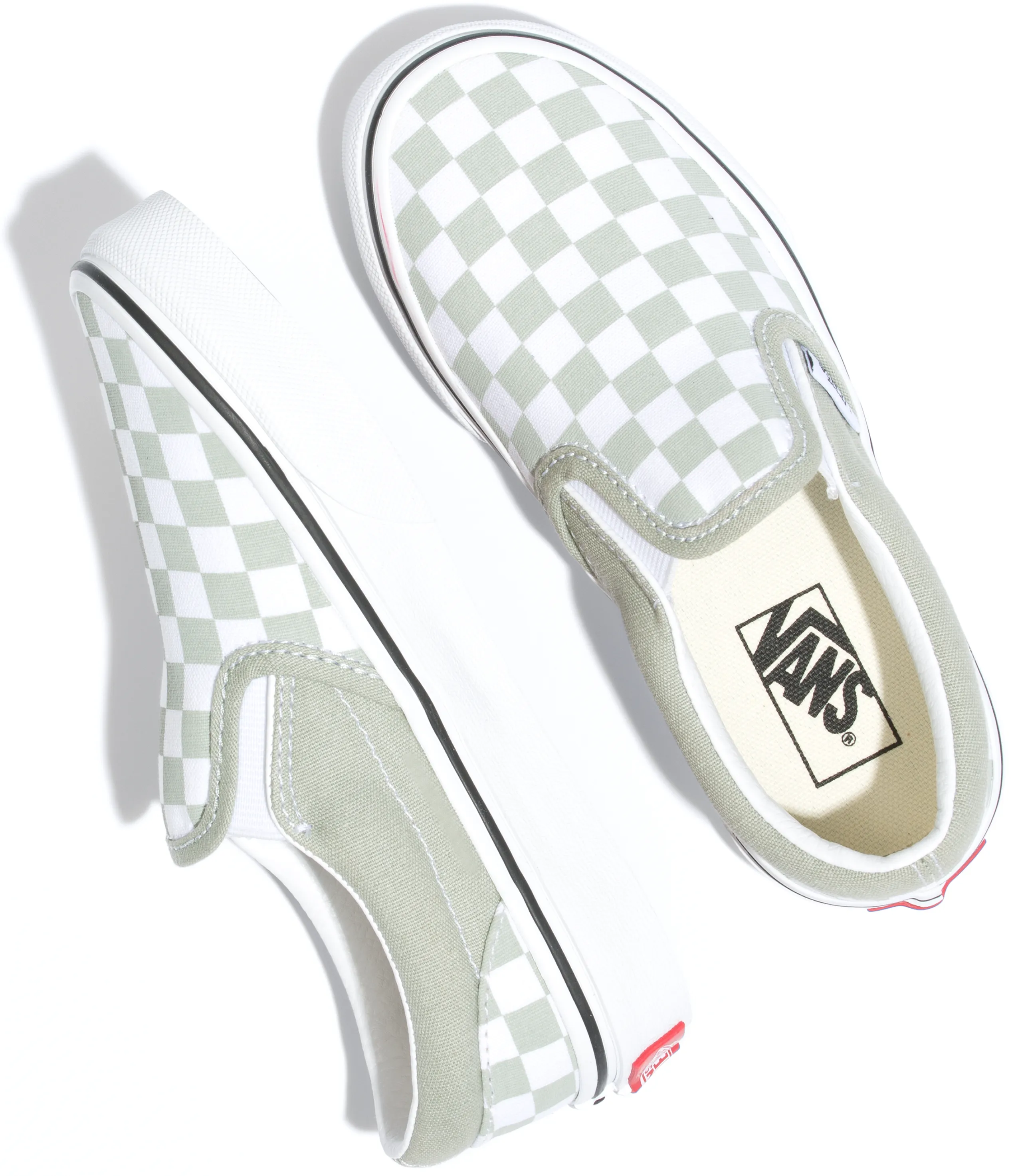 Chill Step Vans Kids Classic Slip-On Checkerboard Desert Sage