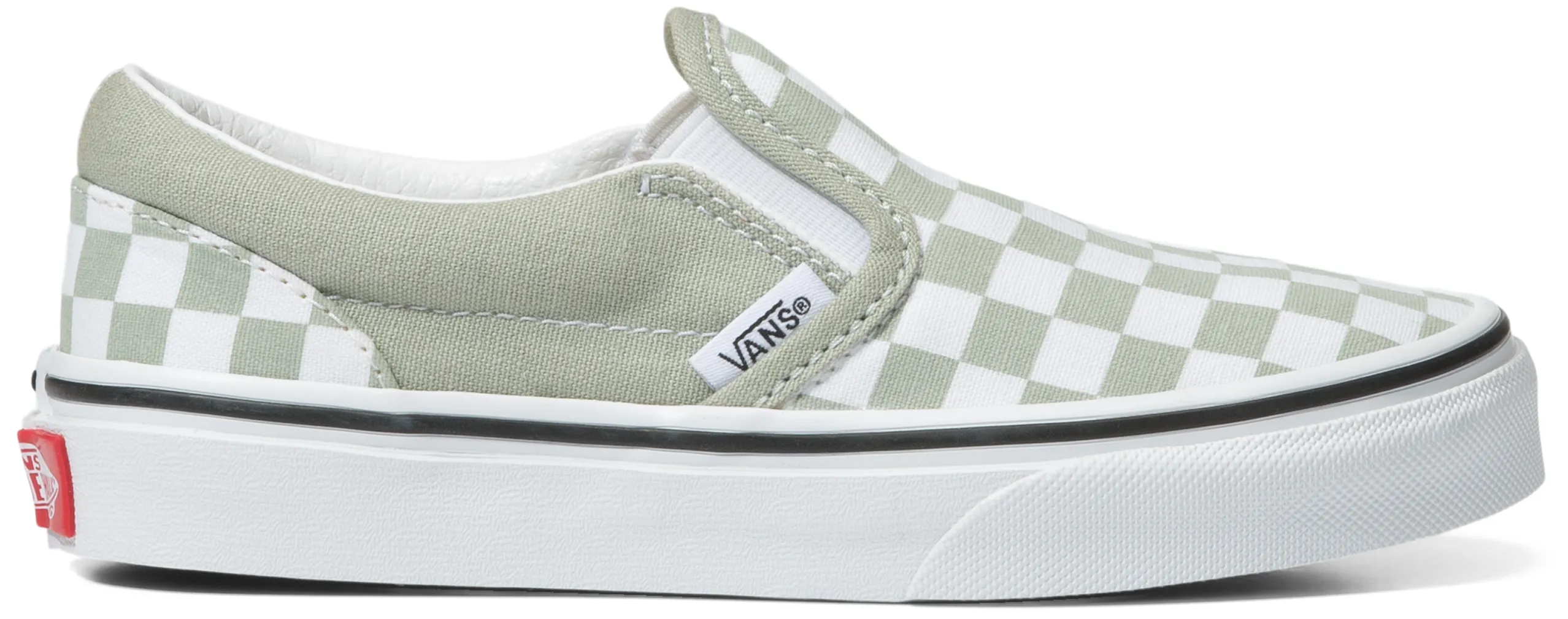Vans Kids Classic Slip-On Checkerboard Desert Sage Slip Style Air Move