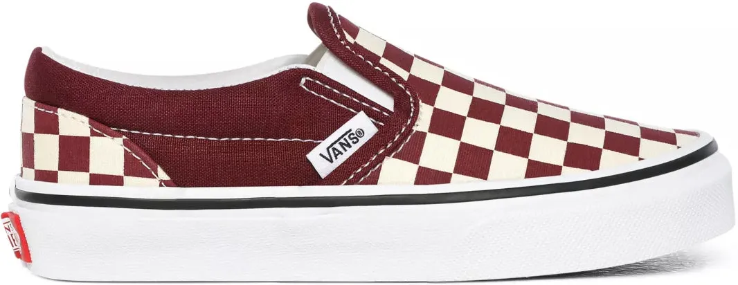 Vans Kids Classic Slip-On (Checkerboard) Port Royale/True White Travel Walk Comfort Walk