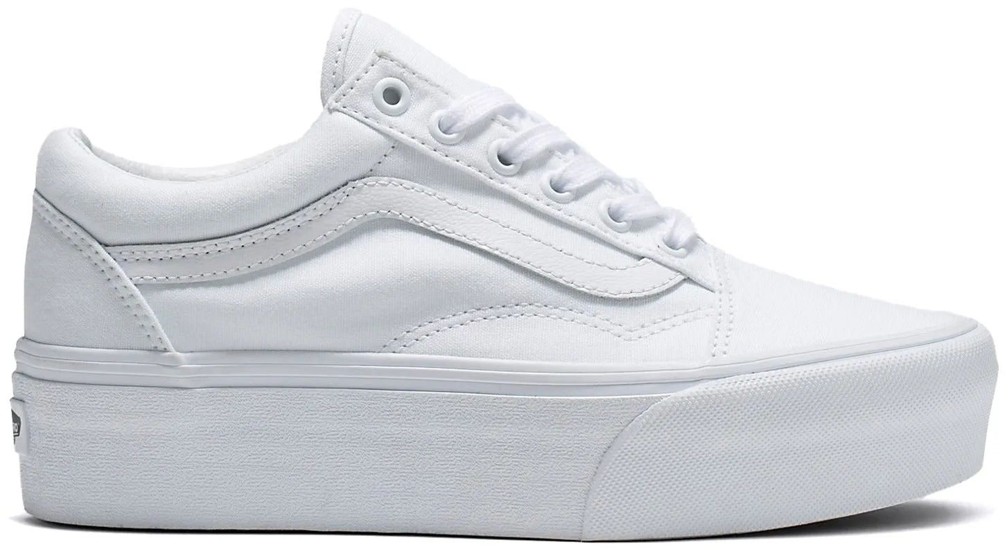 Flexible Walk Skate Performance Ride Vans Old Skool Stackform True White