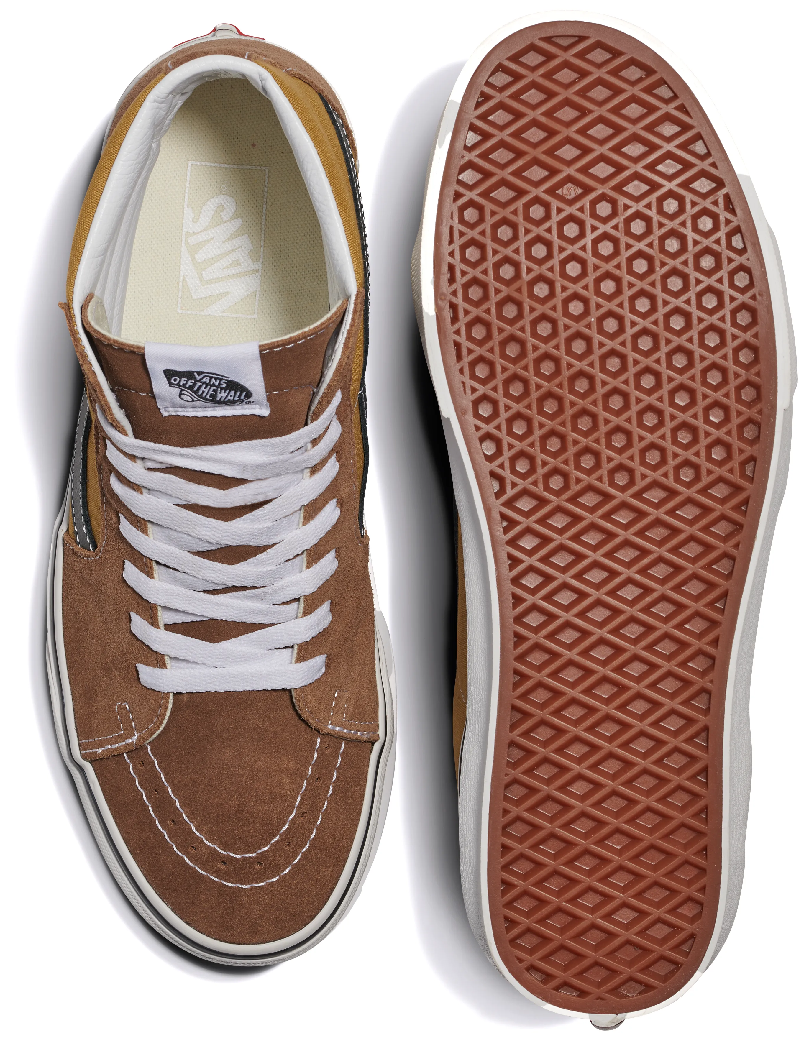 Street Flex Quick Action Gear Vans Sk8-Hi Canvas/Suede Pop Brown/Multi