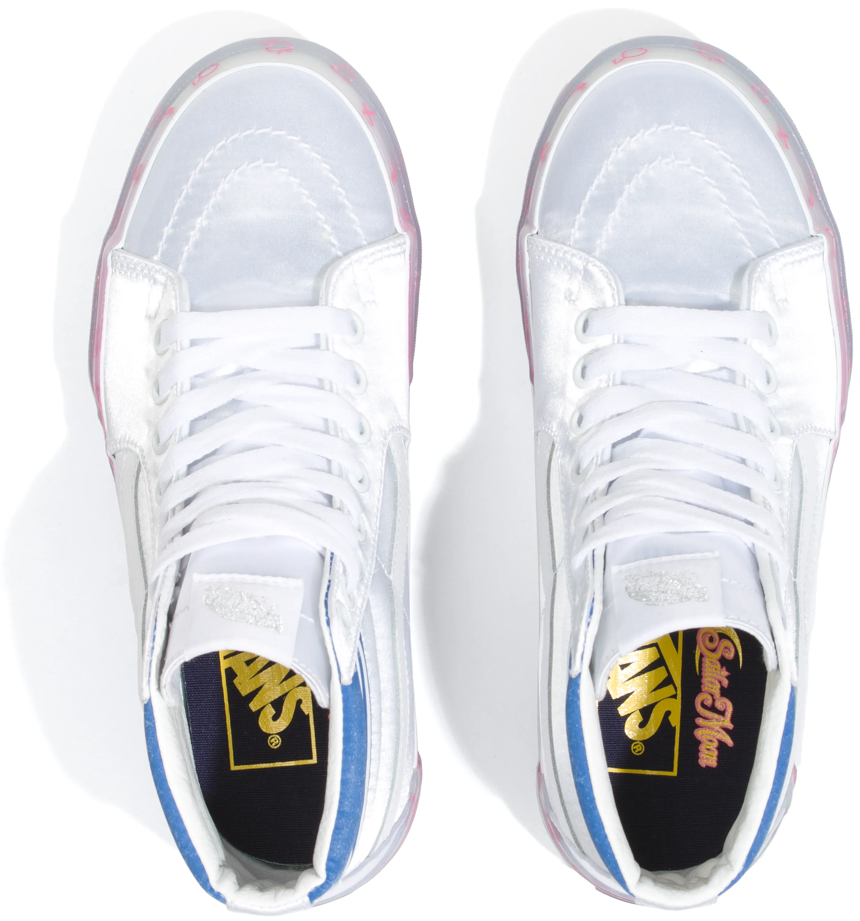 Stylish Edge Vans X Pretty Guardian Sk8-Hi Stacked form Sailor Moon Satin White
