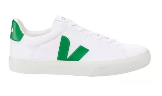 Easy Footwear Collared Ankle Padding Veja Campo Canvas White Emeraude (M)
