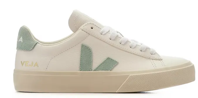 Sleek Silhouette Street Step Veja Campo Low Chromefree Leather White Matcha (W)