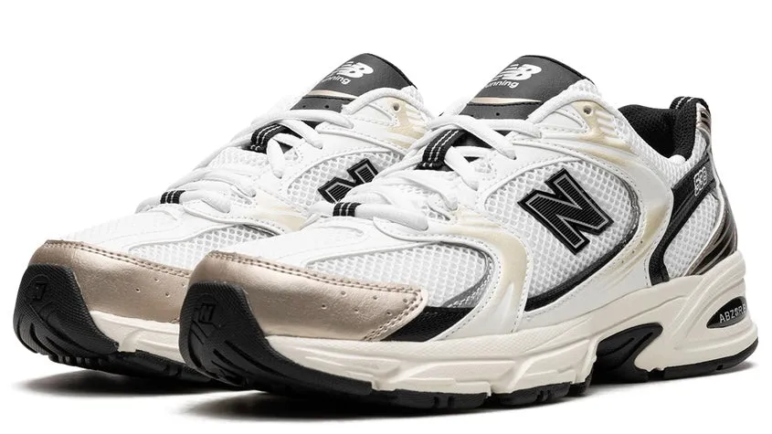 New Balance 530 White Light Gold Metallic Lightweight Design