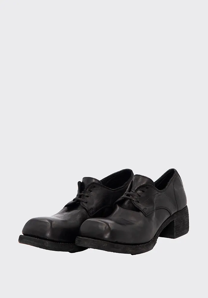 GUIDI 9082 HORSE FULL GRAIN LEATHER LACED UP SHOES BLACK All-Day Support