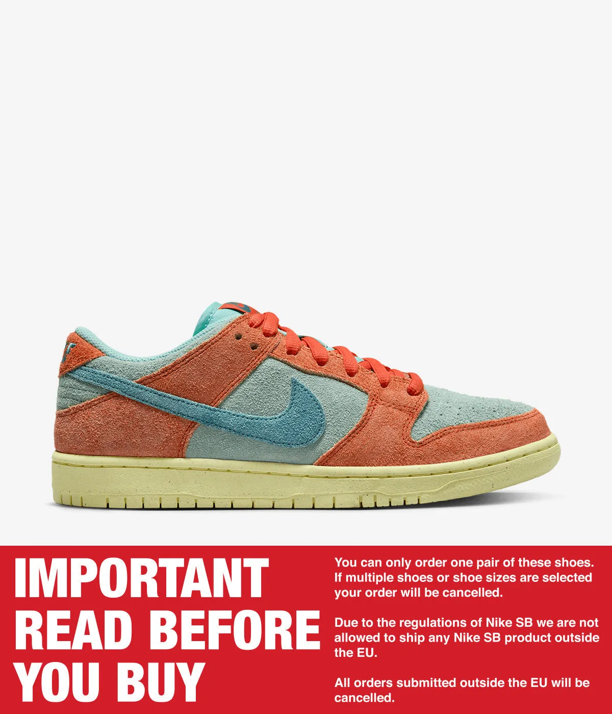 Nike SB Dunk Low Pro Premium Orange Emerald Rise Lace System athletic style