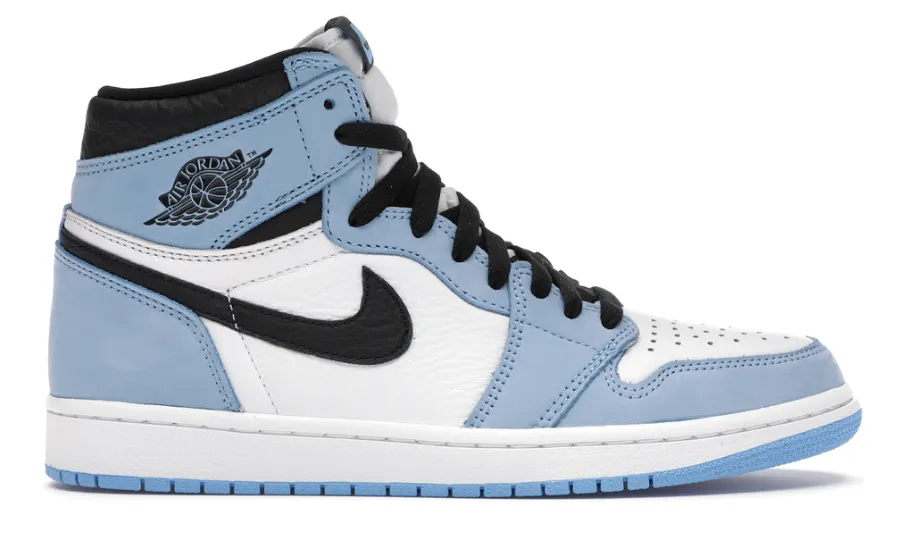 Stretch tongue Jordan 1 Retro High White University Blue Black (GS)