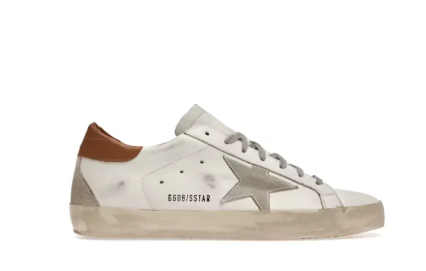 Golden Goose Super-Star White Vacchetta Tan Grey Suede Patch Neutral Stride Engineering