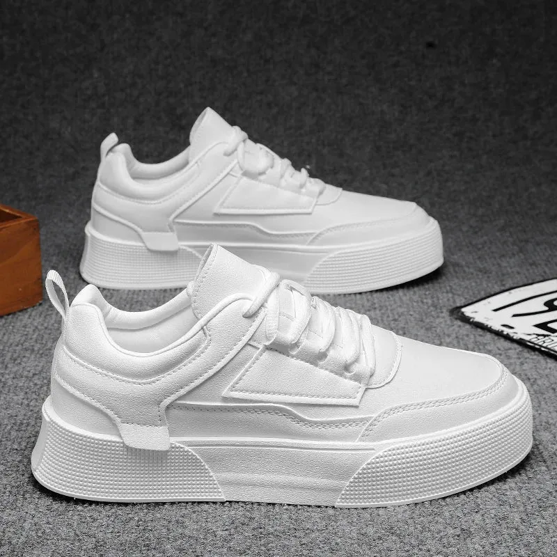 White Shoes Men Couple Casual Skateboard Shoes Comfortable Sneakers Men's Fashion Shoes Trendy Thick Soled Shoes Plus Size 39-47 Room for toes
