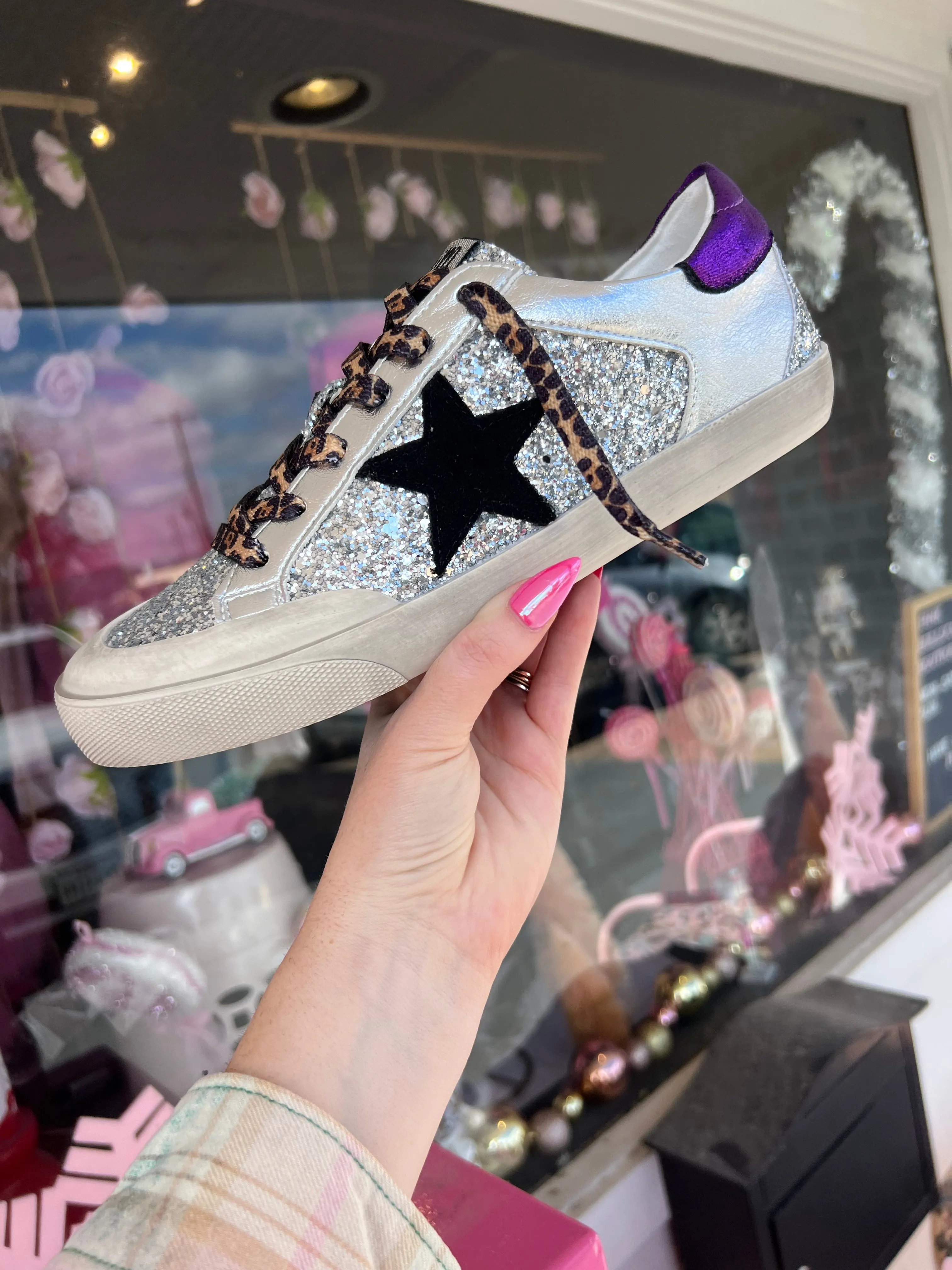 Haber Silver Glitter Sneaker Joint Care Soul Walk