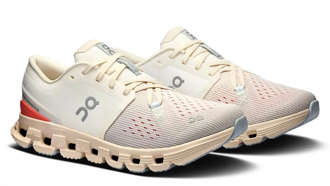 Commuter Ready Split Toe Flex Zone On Running Cloud X 4 Ivory Salmon (Women's)