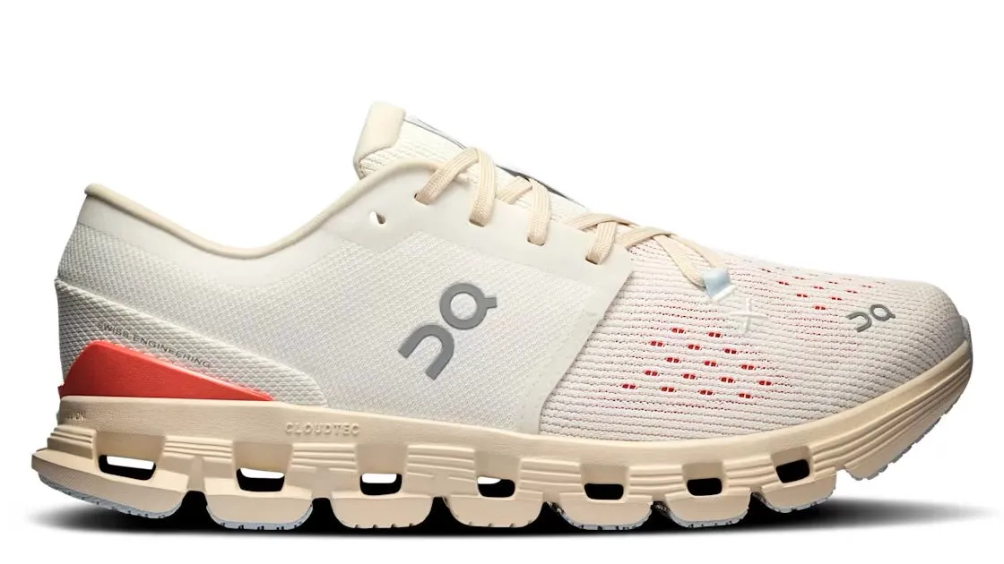 Odor Resistant Lining Maximum Support On Running Cloud X 4 Ivory Salmon (Women's)